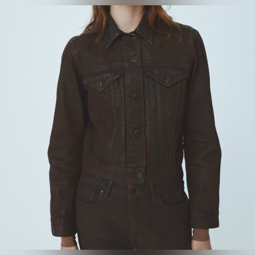Hm studio collection coated denim jacket